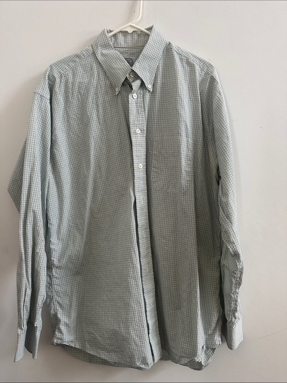 The Andover Shop Light Green Micro-Check Button-Down Shirt - Classic Fit
